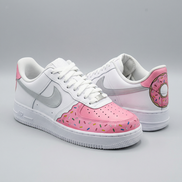 Custom AF 1s Shoes Baby Pink Gray Donuts Sprinkles-oicustom