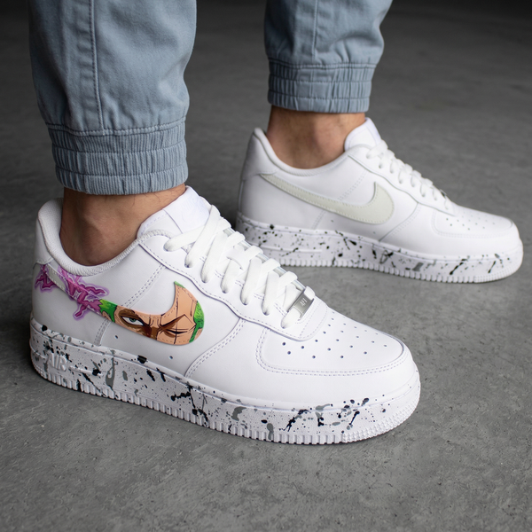 Custom AF 1s Shoes Baby Pink Purple Splatter Cartoon One Piece-oicustom