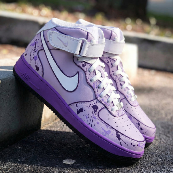Custom AF 1s Shoes Baby Purple Splash Pattern-oicustom