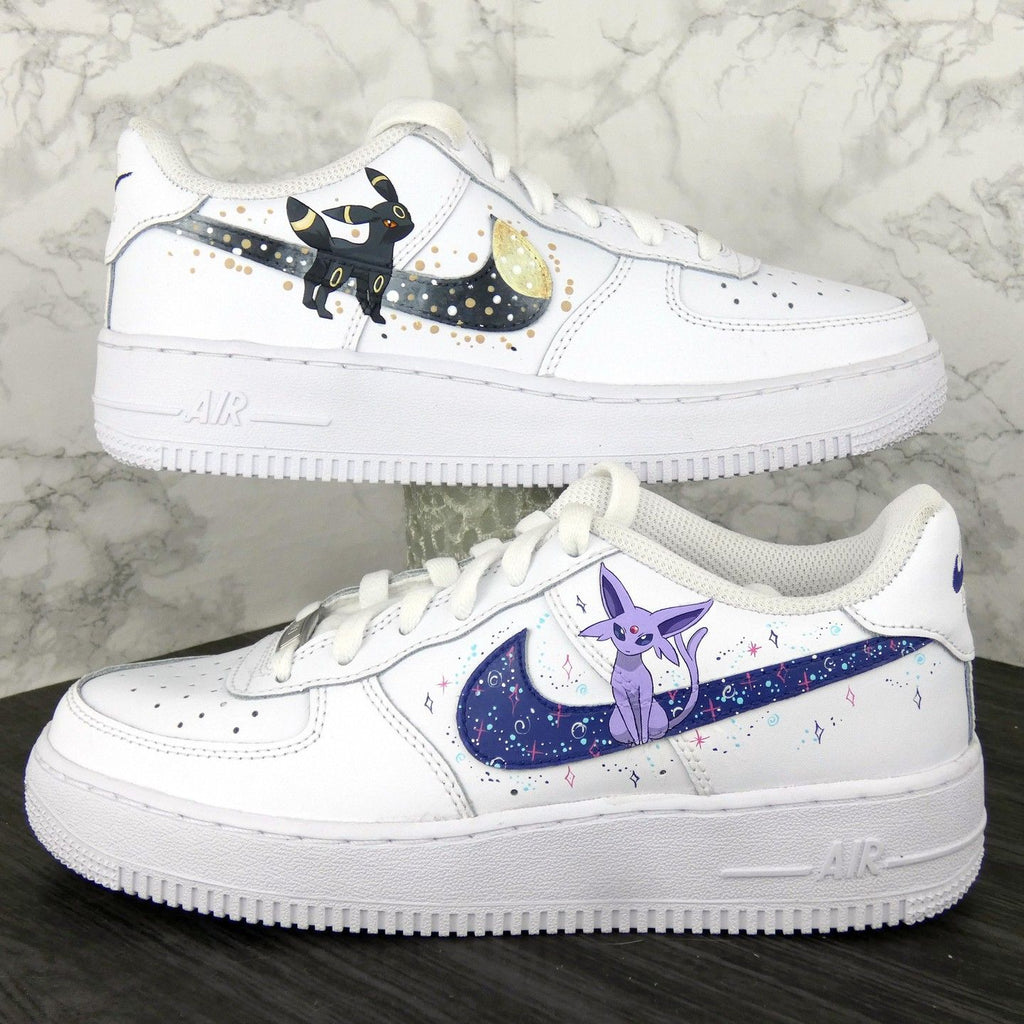 Custom AF 1s Shoes Black Purple Pokemon Design-oicustom