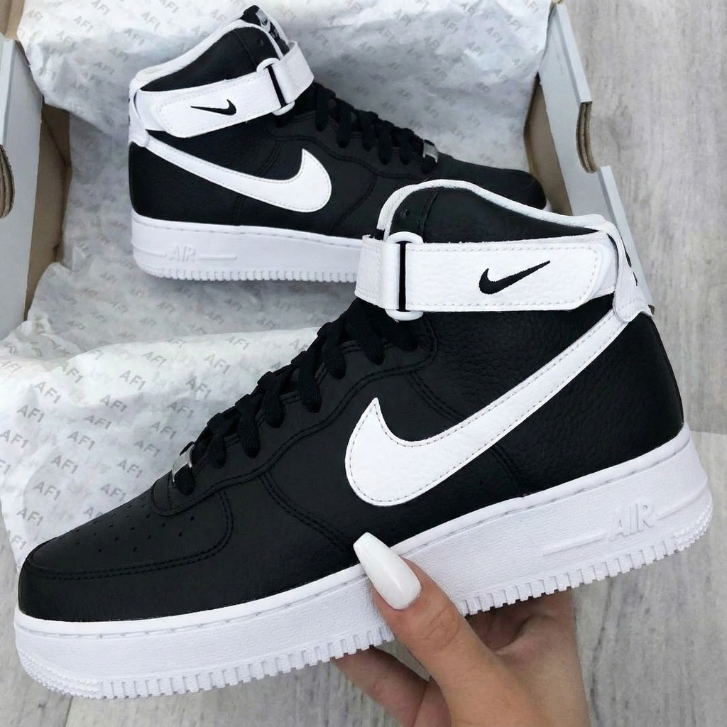 Custom AF 1s Shoes Black White Classic Design-oicustom