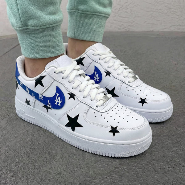 Custom AF 1s Shoes Blue Black Black Stars LA Logo-oicustom