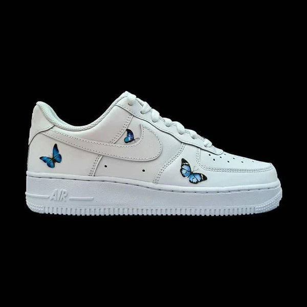 Custom AF 1s Shoes Blue Butterflies-oicustom
