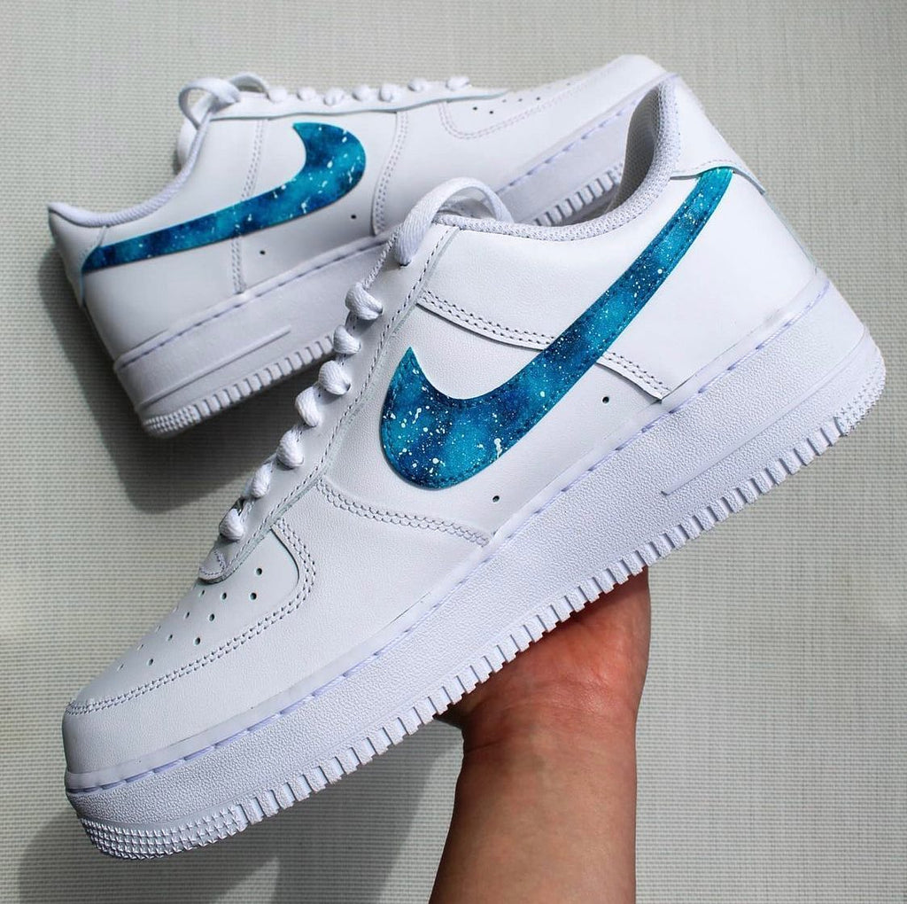 Custom AF 1s Shoes Blue Galaxy Pattern-oicustom