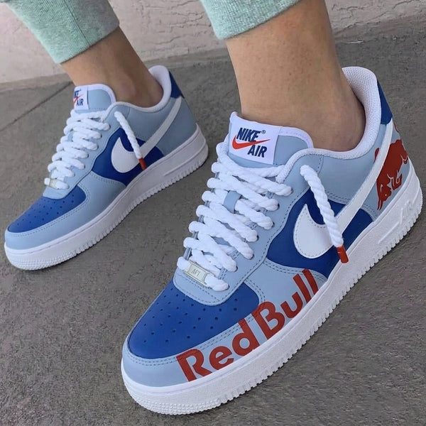 Custom AF 1s Shoes Blue Grey Red Bull-oicustom