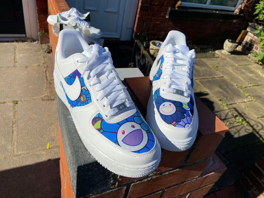 Custom AF 1s Shoes Blue Purple Cartoon Pattern Design-oicustom