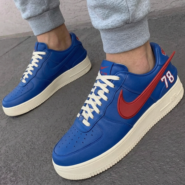 Custom AF 1s Shoes Blue Red 78 Number Bull Pattern-oicustom