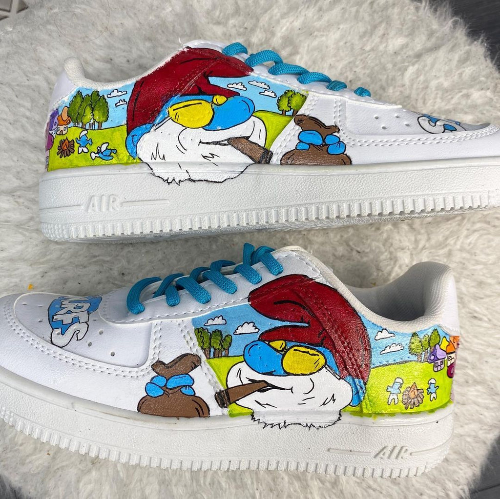Custom AF 1s Shoes Blue Red Smurfs Theme-oicustom