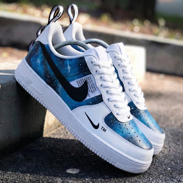 Custom AF 1s Shoes Blue White Galaxy Pattern-oicustom
