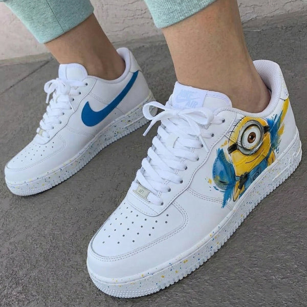 Custom AF 1s Shoes Blue Yellow Minion Character-oicustom