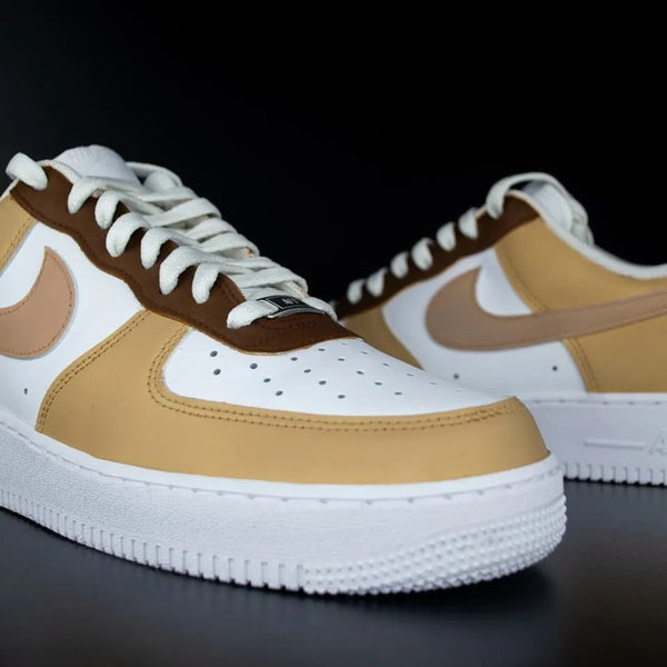 Custom AF 1s Shoes Brown Tan Design-oicustom