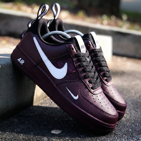 Custom AF 1s Shoes Burgundy White-oicustom