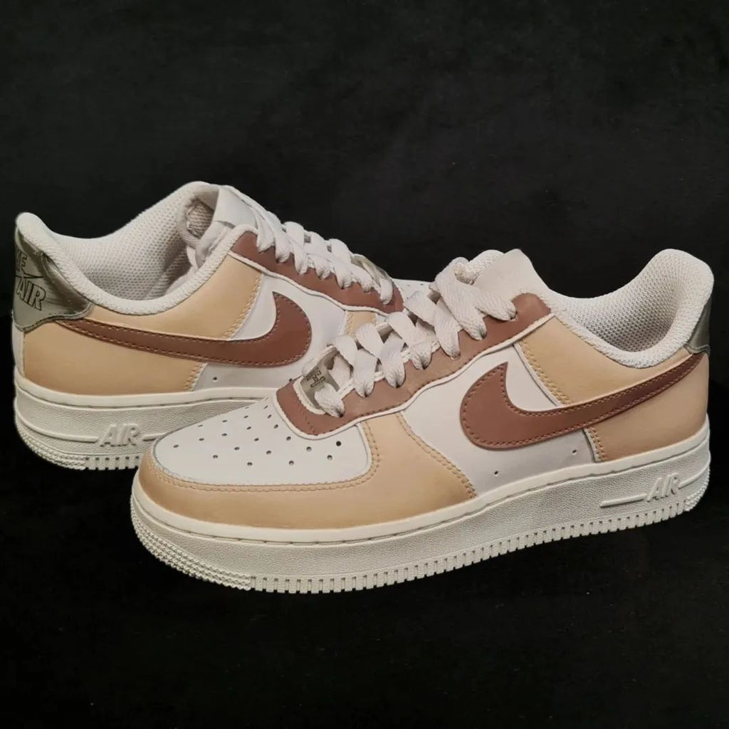 Custom AF 1s Shoes Classic Beige Brown Combination-oicustom