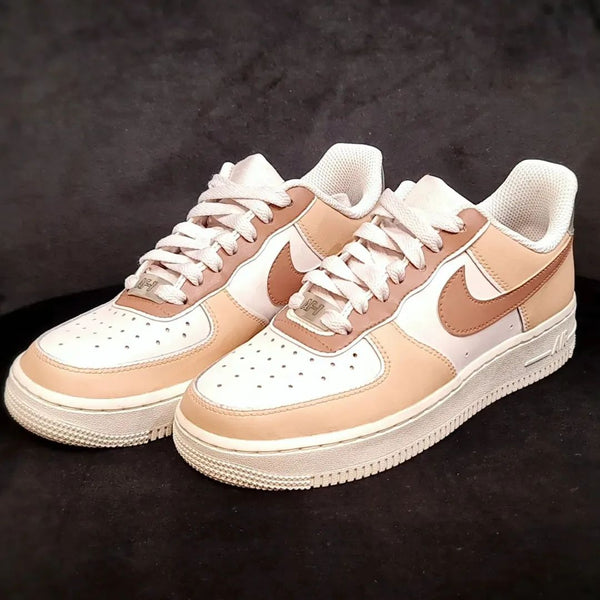 Custom AF 1s Shoes Classic Beige Brown Combination-oicustom