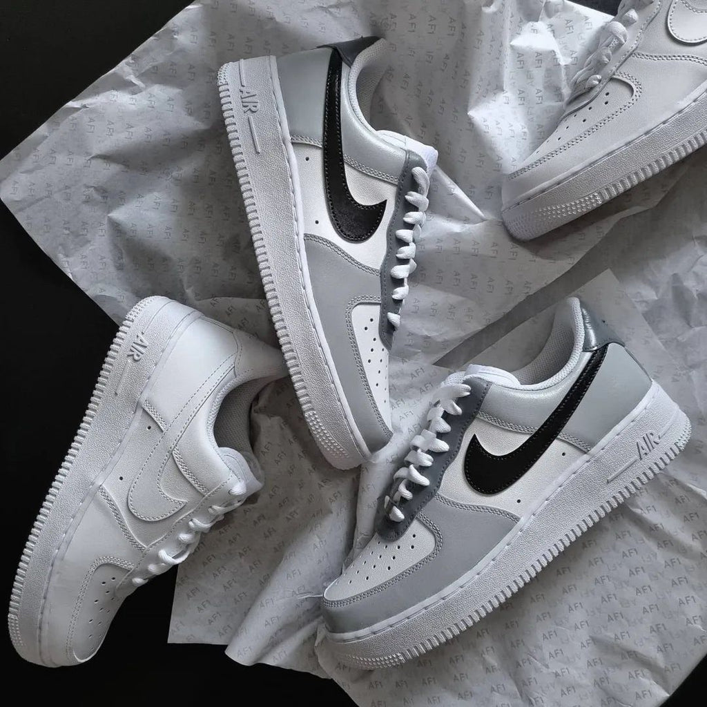 Custom AF 1s Shoes Classic Gray Black Combination Design-oicustom