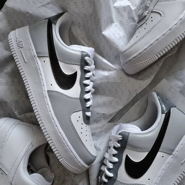 Custom AF 1s Shoes Classic Gray Black Combination Design-oicustom