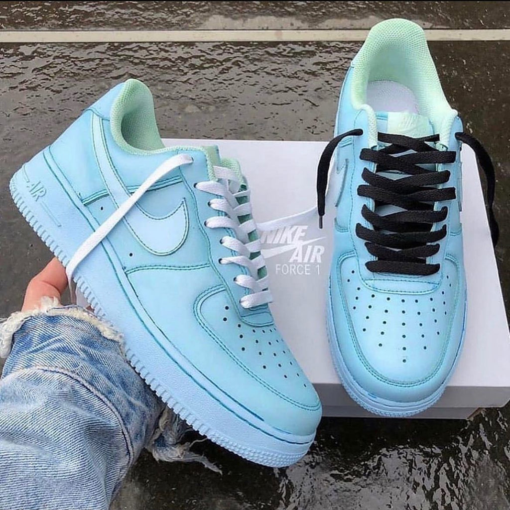 Custom AF 1s Shoes Dreamy Baby Blue Mint Green-oicustom