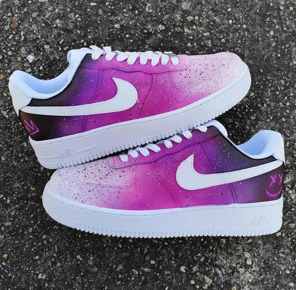 Custom AF 1s Shoes Dreamy Pink and Purple Galaxy Design-oicustom