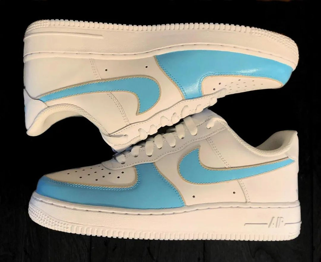 Custom AF 1s Shoes Gentle Baby Blue Accents-oicustom
