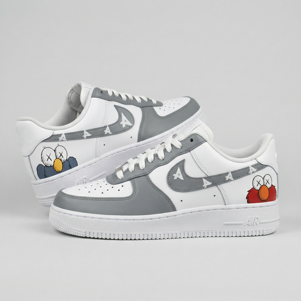 Custom AF 1s Shoes Gray Kaws Cartoon-oicustom