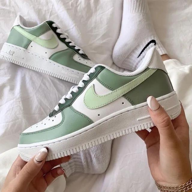 Custom AF 1s Shoes Green Mint Green Design-oicustom