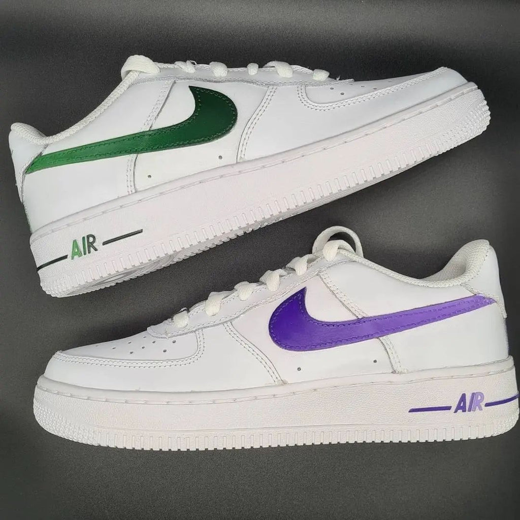 Custom AF 1s Shoes Green Purple Design-oicustom