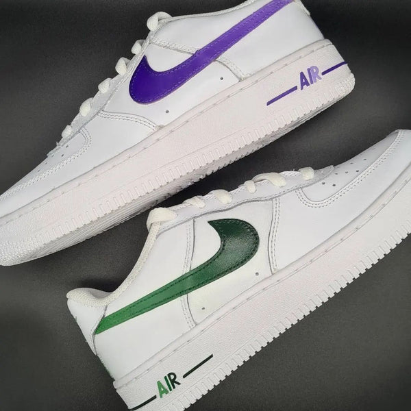 Custom AF 1s Shoes Green Purple Design-oicustom