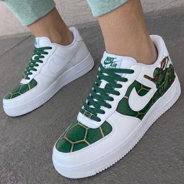 Custom AF 1s Shoes Green Yellow Red Ninja Turtles-oicustom