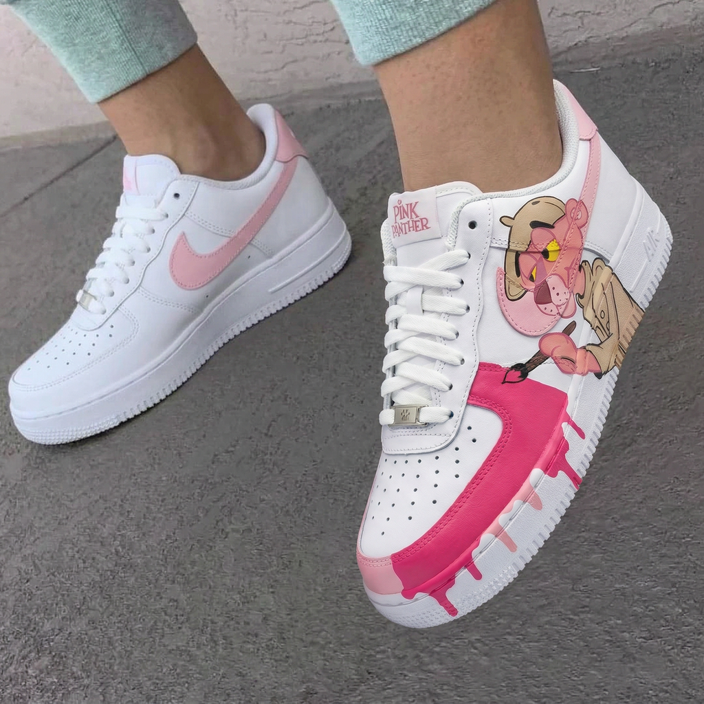 Custom AF 1s Shoes Hot Pink Pink Panther Cartoon-oicustom