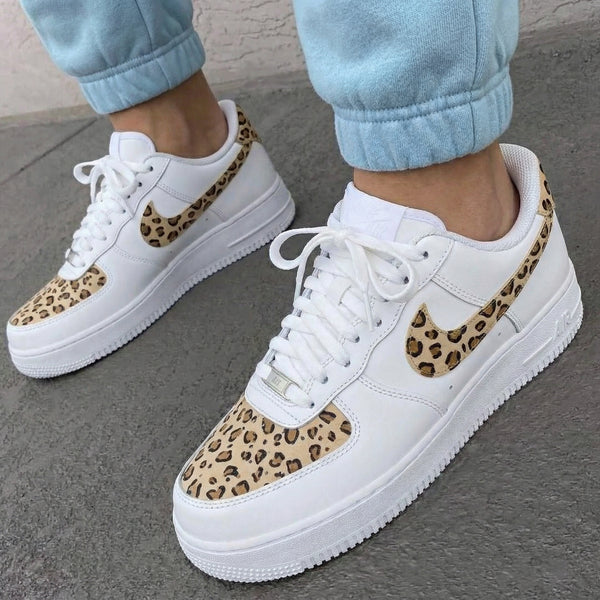 Custom AF 1s Shoes Leopard Print-oicustom