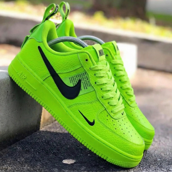 Custom AF 1s Shoes Lime Green Black Design-oicustom