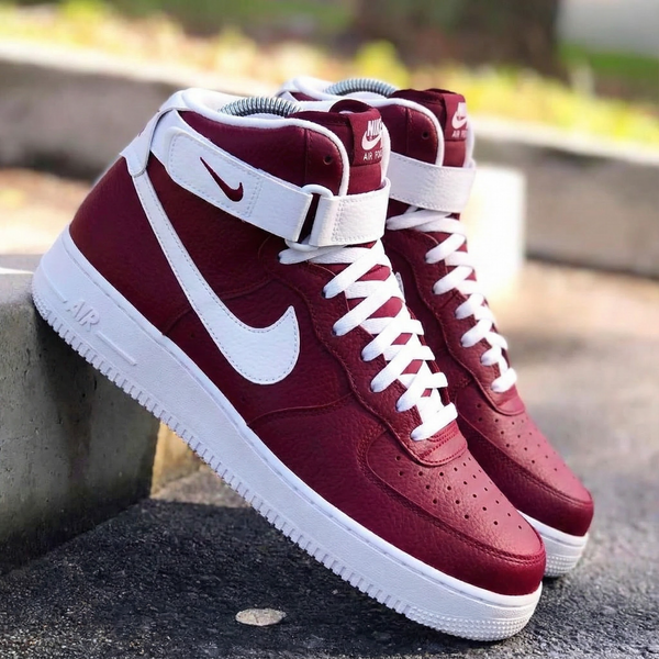 Custom AF 1s Shoes Maroon and White-oicustom