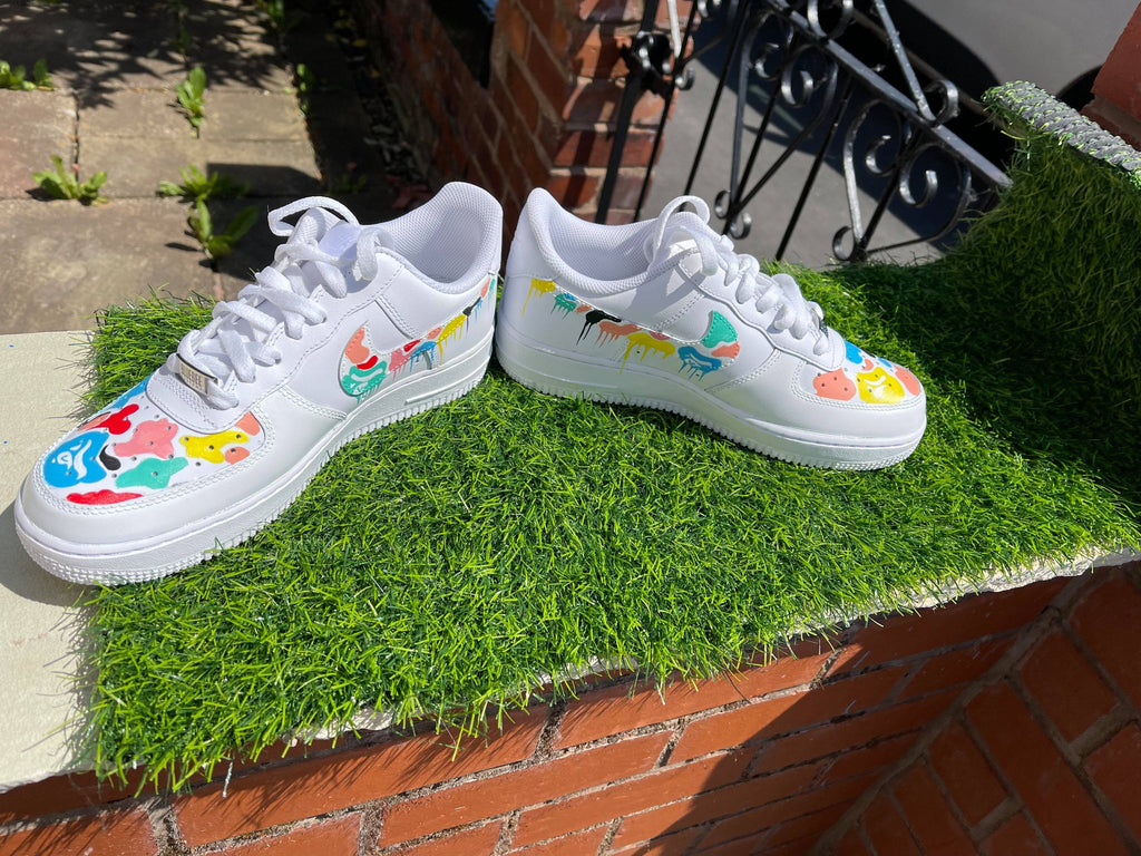 Custom AF 1s Shoes Multicolor Paint - Splatter Design-oicustom