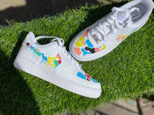Custom AF 1s Shoes Multicolor Paint - Splatter Design-oicustom