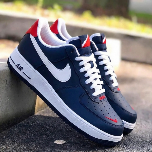 Custom AF 1s Shoes Navy Red Design-oicustom