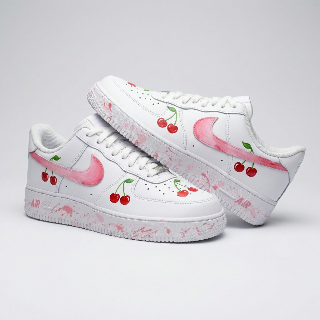 Custom AF 1s Shoes Pink Cherry Design-oicustom