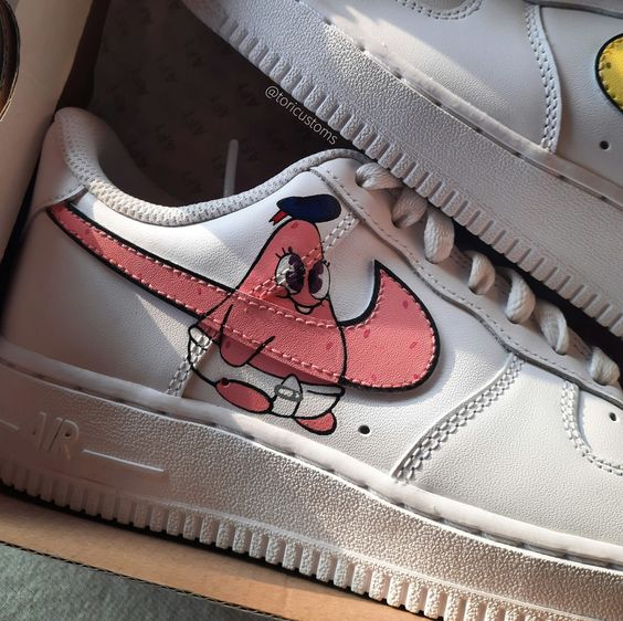 Custom AF 1s Shoes Pink SpongeBob SquarePants Design-oicustom