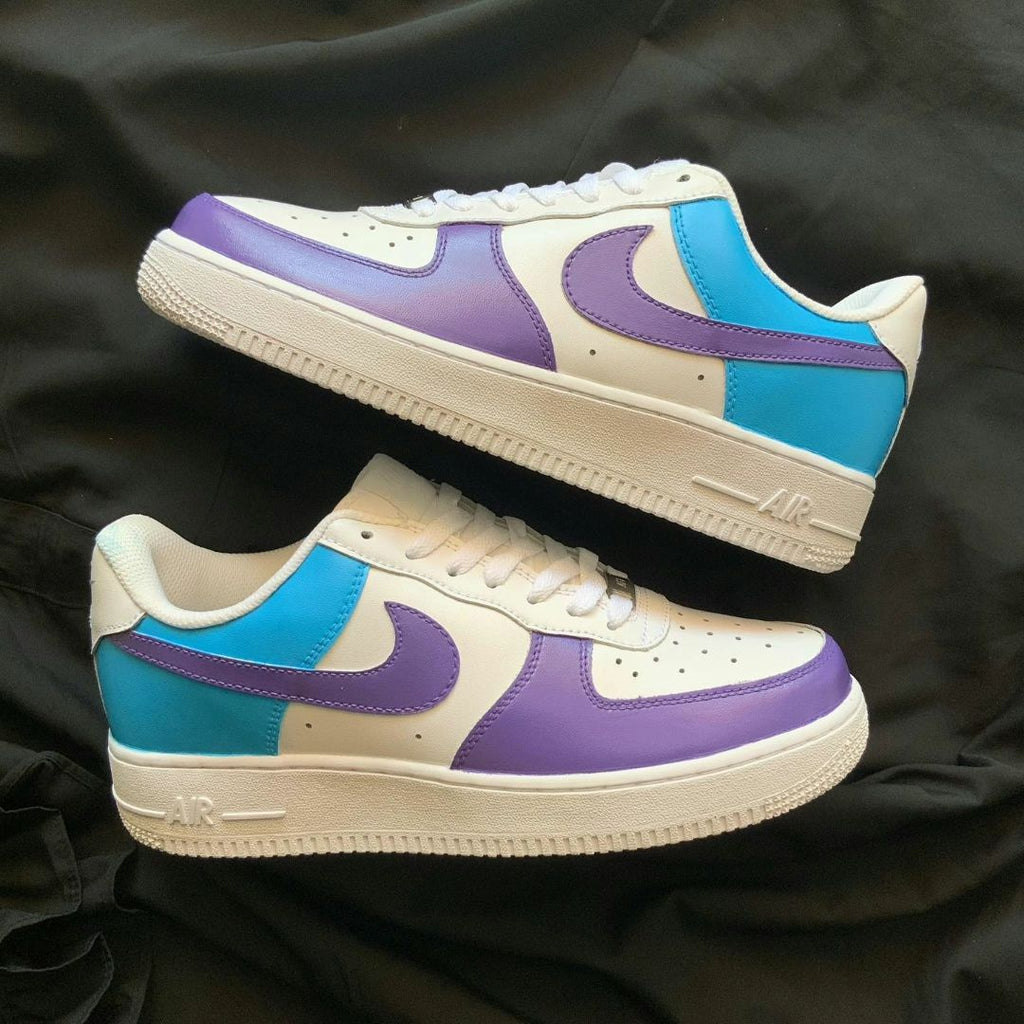 Custom AF 1s Shoes Purple Teal Design-oicustom