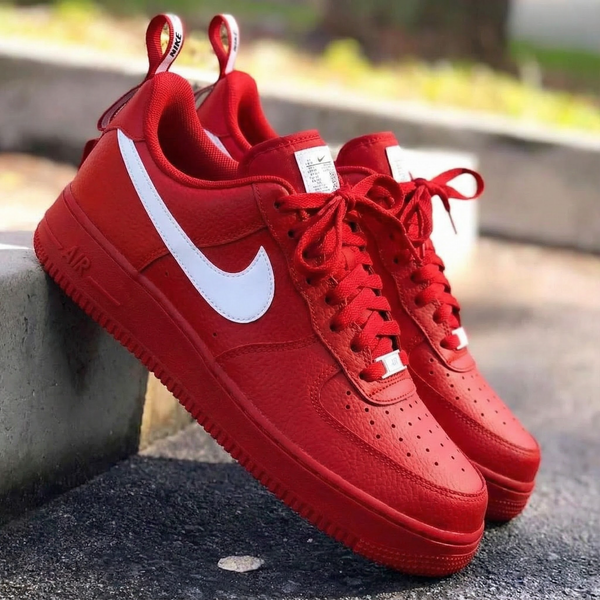 Custom AF 1s Shoes Red White-oicustom