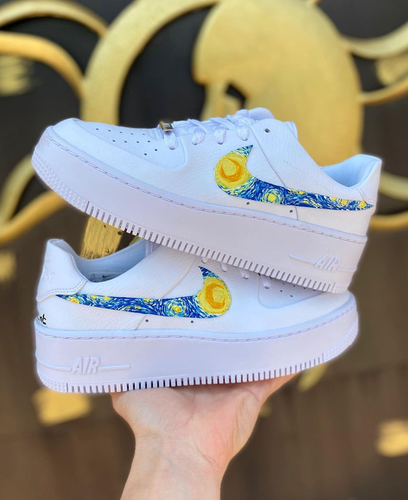 Custom AF 1s Shoes Starry Night Theme-oicustom