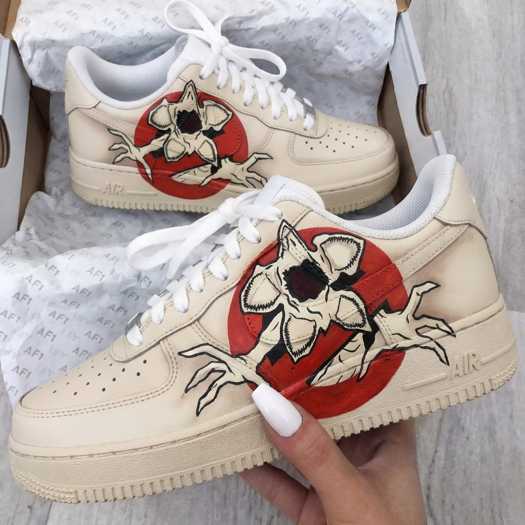 Custom AF 1s Shoes Stranger Things Red Demogorgon-oicustom