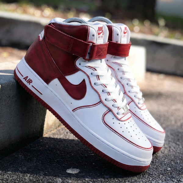 Custom AF 1s Shoes Street Passionate Red White-oicustom