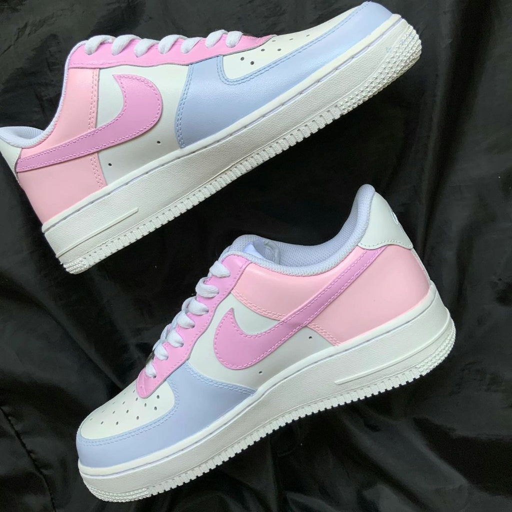 Custom AF 1s Shoes Sweet Baby Pink Baby Blue Edition-oicustom