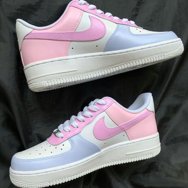 Custom AF 1s Shoes Sweet Baby Pink Baby Blue Edition-oicustom