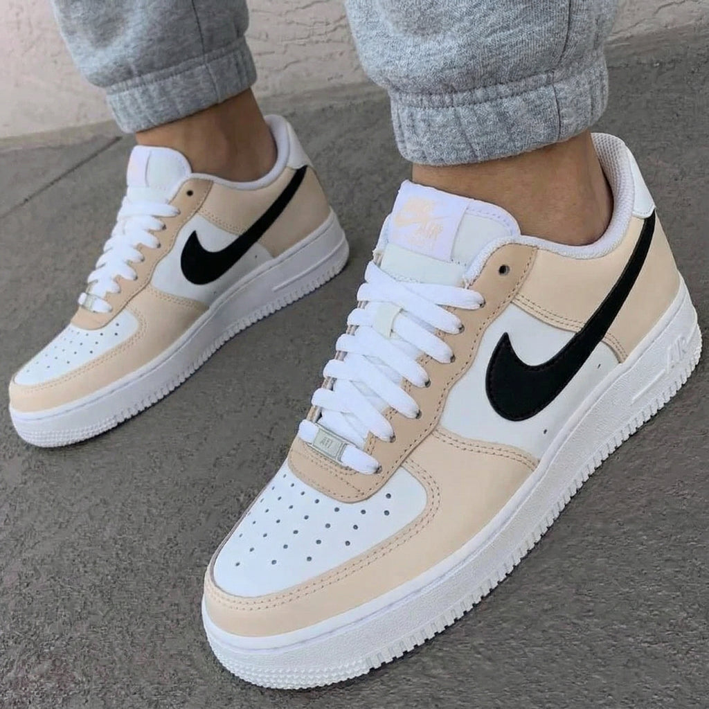 Custom AF 1s Shoes Timeless Neutral Beige Black Design-oicustom