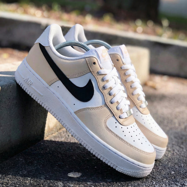 Custom AF 1s Shoes Timeless Neutral Beige Black Design-oicustom