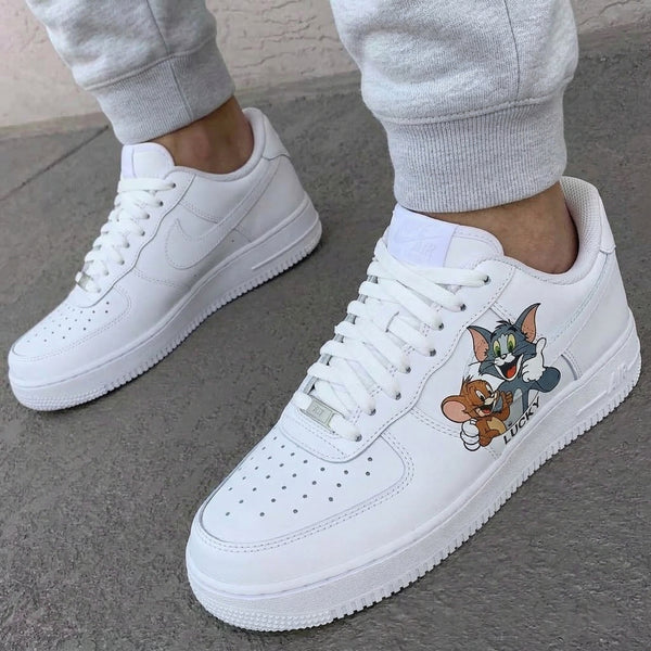 Custom AF 1s Shoes Tom And Jerry Lucky Graphic-oicustom