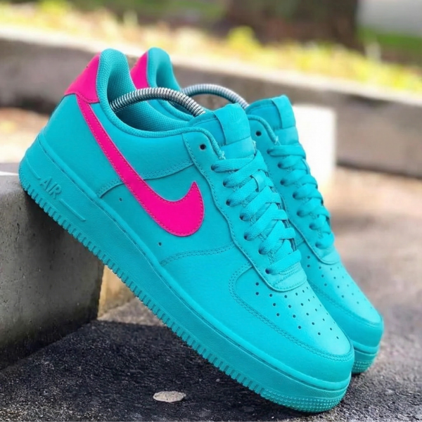Custom AF 1s Shoes Turquoise Pink-oicustom