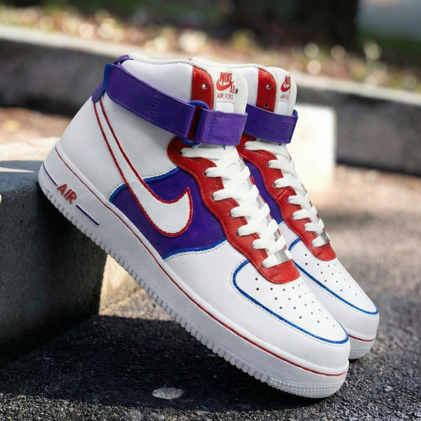 Custom AF 1s Shoes White Red Purple-oicustom
