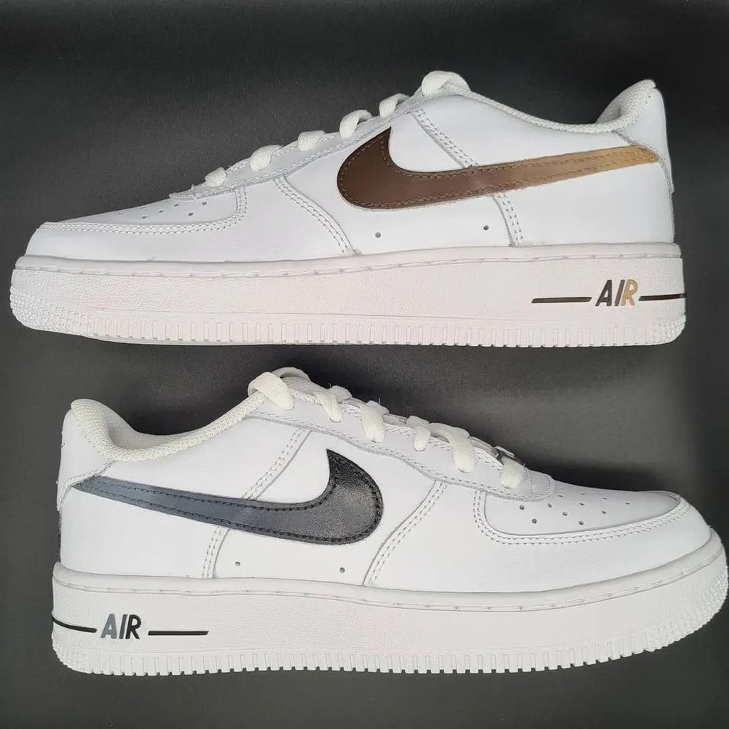 Custom AF 1s Shoes with Classic Brown Grey Combination-oicustom